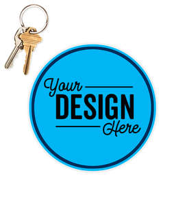 5.5 in. Circle Car Magnet w/ contrast trim - Color: Columbia Blue / Navy