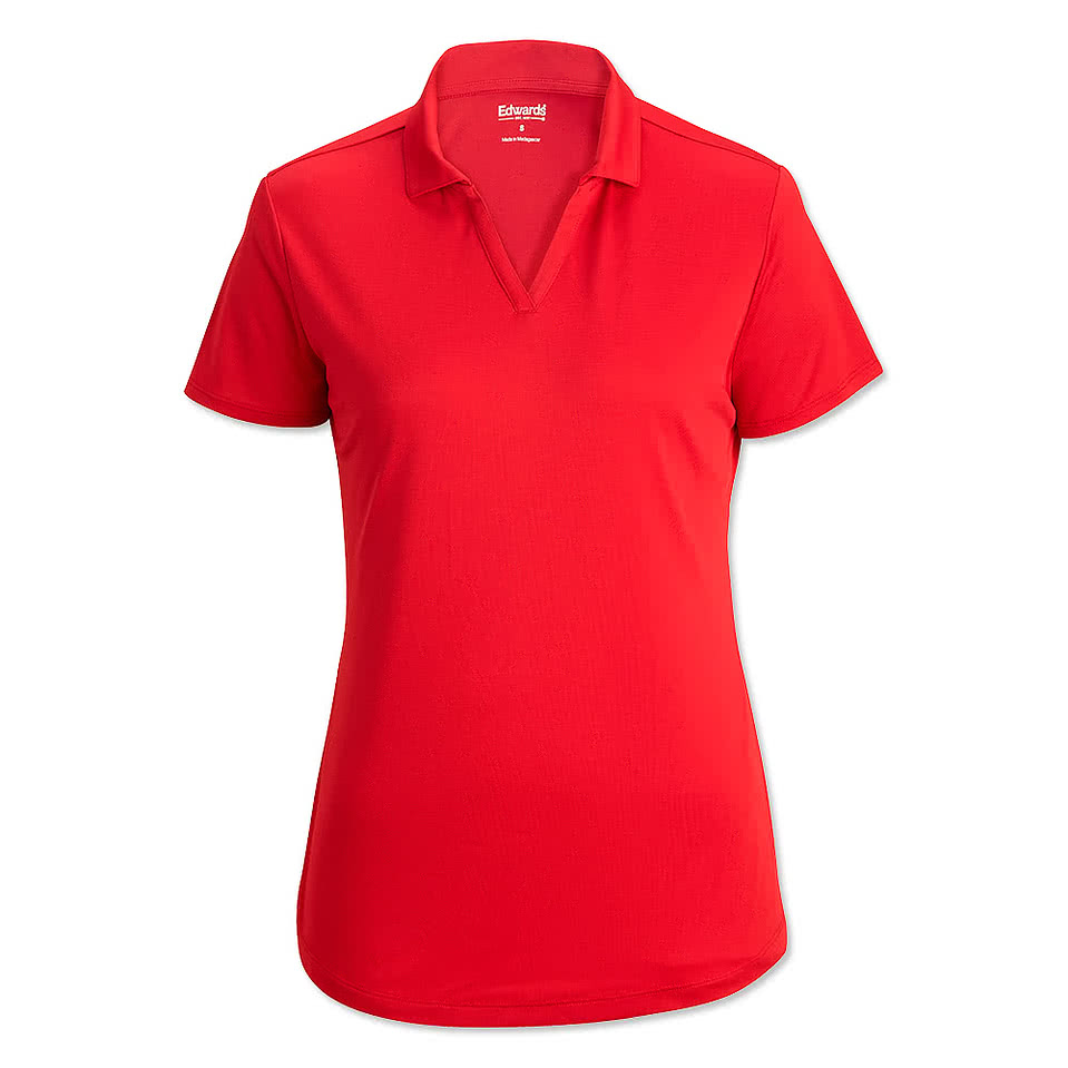 Edwards Women's Mini-Pique Snag Proof Performance Polo - Printed