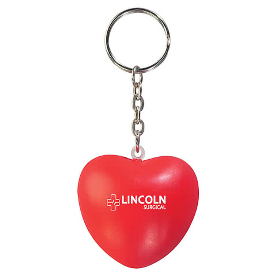 Classic Heart Stress Reliever Keychain in RED