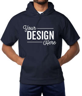 Sport-Tek Sport-Wick Short Sleeve Pullover Hoodie - Color: Navy
