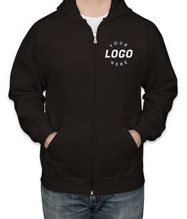 Gildan Midweight Zip Hoodie - Screen Printed - Color: Black