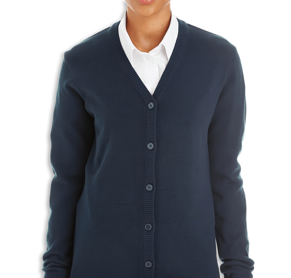 Harriton Women's Pilbloc V-Neck Button-Up Cardigan-default