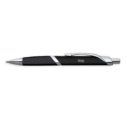 Laser Engraved SoBe Ballpoint Pen (black ink) - Black w/ Silver Trim