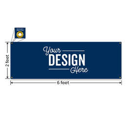 Full Color 6' x 2' Vinyl Banner - Color: Navy