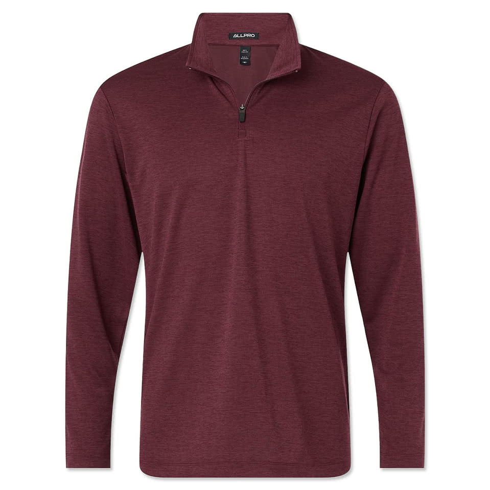 AllPro Pro-Lock Performance Melange Quarter Zip Performance Shirt