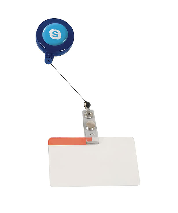 Full Color Retractable Badge Holder with Swivel Bulldog Clip