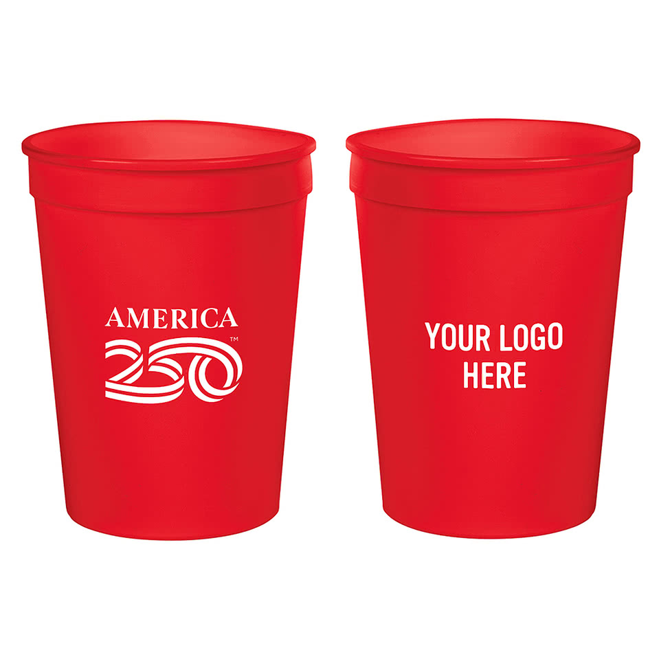 America250™ 12 oz. Big Game Plastic Stadium Cup (Case of 500)