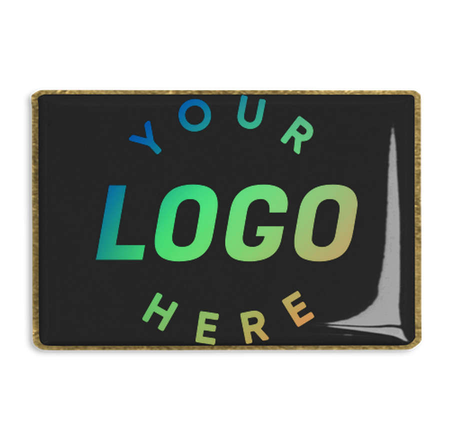 Rectangular Lapel Pin in Black / Brass