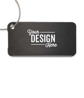 Laser Engraved Aluminum Luggage Tag - Color: Black