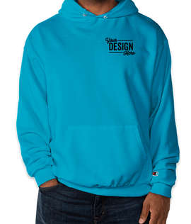 Embroidered Champion Powerblend Pullover Hoodie - Color: Tempo Teal