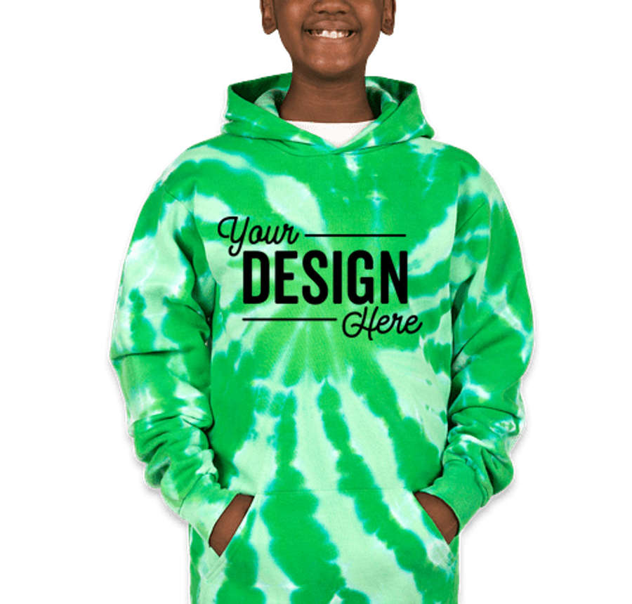 Port & Company Youth Tie-Dye Pullover Hoodie in Kelly