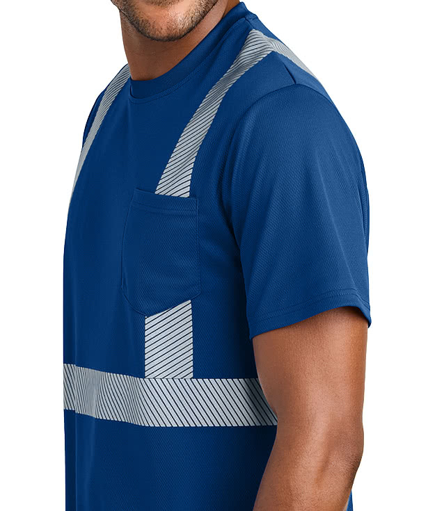 CornerStone Non-ANSI Enhanced Visibility Segmented Tape Safety Pocket T-shirt