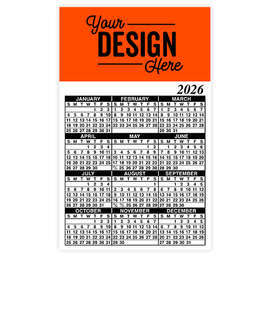 Full Color Calendar Magnet - .019" - Color: Orange