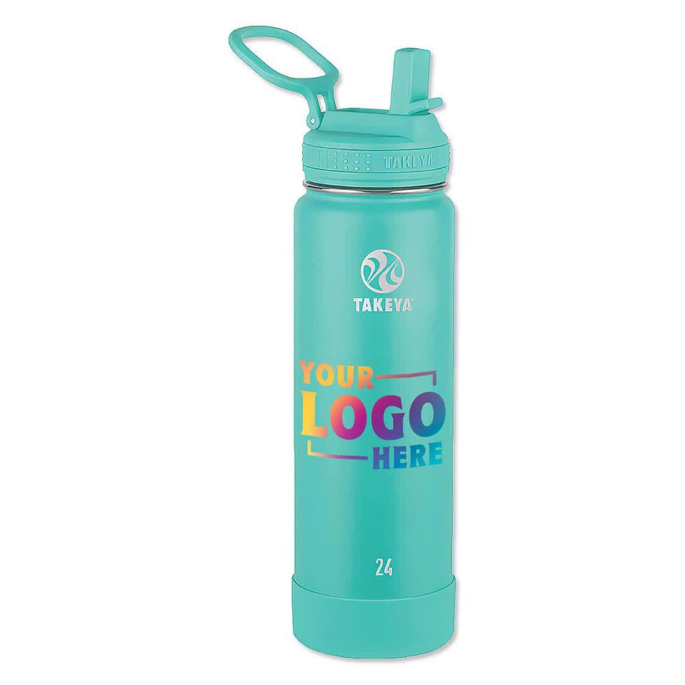 Takeya Full Color 24 oz. Actives Stainless Steel Flip Straw Water Bottle