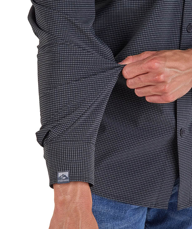 Storm Creek Influencer Wrinkle-Free Windowpane Long Sleeve Dress Shirt
