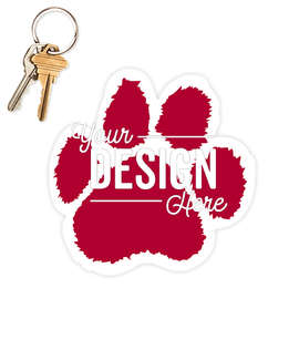 5.5 in. x 5.5 in. Paw Print Car Magnet - Color: Cardinal / White