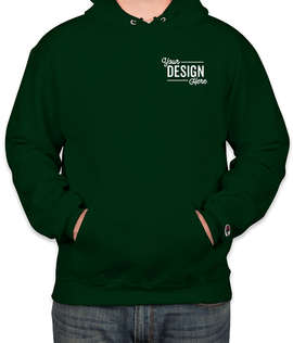 Embroidered Champion Powerblend Pullover Hoodie - Color: Dark Green
