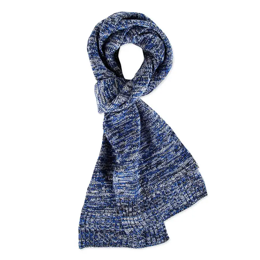 Sport-Tek Melange Scarf in royal blue black and white