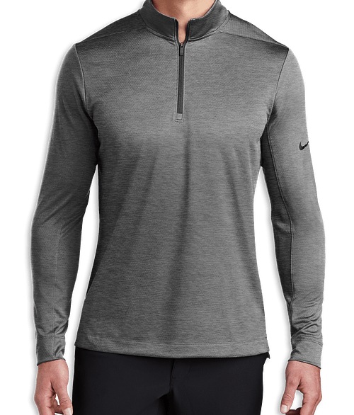 Nike Dry Textured Half Zip Performance Shirt in Black Heather
