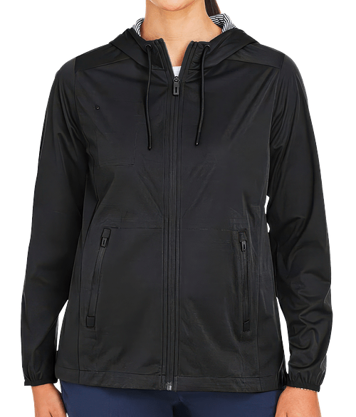 North End Women's Network Recycled Lightweight Windbreaker - Embroidered in Black Heather