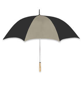 60" Arc Color Block Golf Umbrella - Color: Khaki / Black