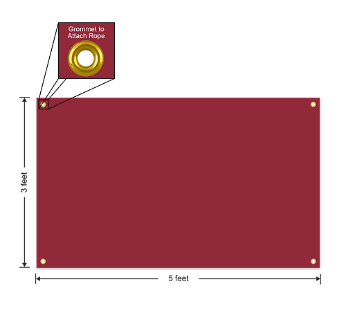Full Color 5' x 3' Vinyl Banner - Color: Maroon