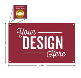 Full Color 5' x 3' Vinyl Banner - Color: Maroon