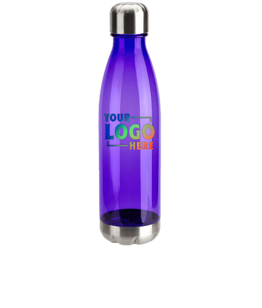 Full Color 25 oz. Bayside Tritan Water Bottle with Stainless Steel Base & Cap in Purple