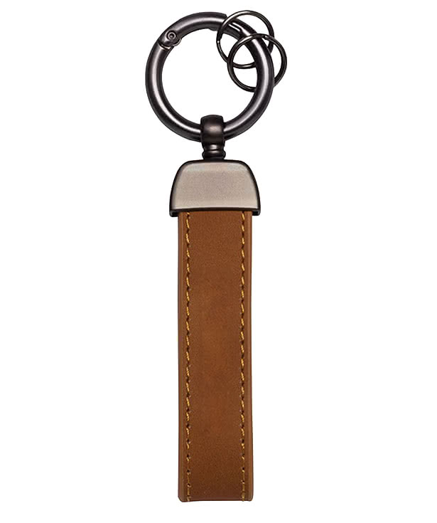 Leather Spring Clip Keychain