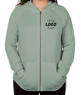 Independent Trading Women's California Wave Wash Zip Hoodie - Color: Sage