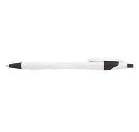 Dart White Body Retractable Pen (black ink) - Color: Black
