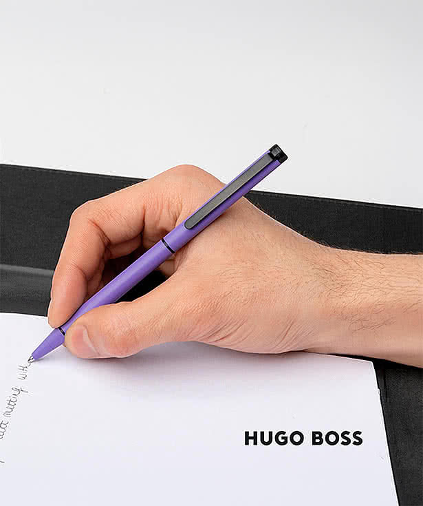 Hugo Boss Laser Engraved Cloud Ballpoint Pen (blue ink)