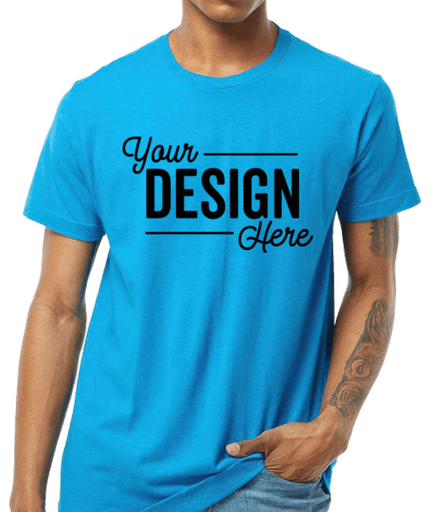 Tultex Fine Jersey Crewneck T-shirt in Turquoise