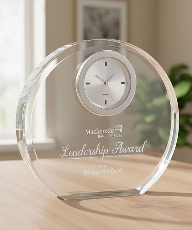 Laser Etched Cranberry Clock