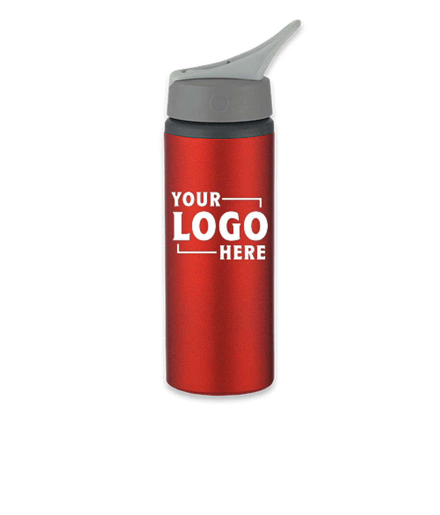 25 oz. Aluminum Bike Water Bottle in Metallic Red