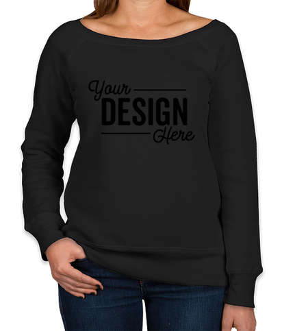 Canada - Bella + Canvas Women's Tri-Blend Wide Neck Sweatshirt - Solid Black Triblend