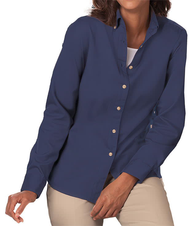 Blue Generation Women's Stretch Poplin 3/4 Sleeve Dress Shirt