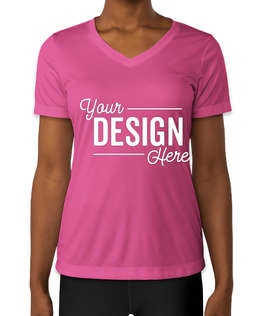 Sport-Tek Women's Competitor V-Neck Performance Shirt - Color: Pink Orchid