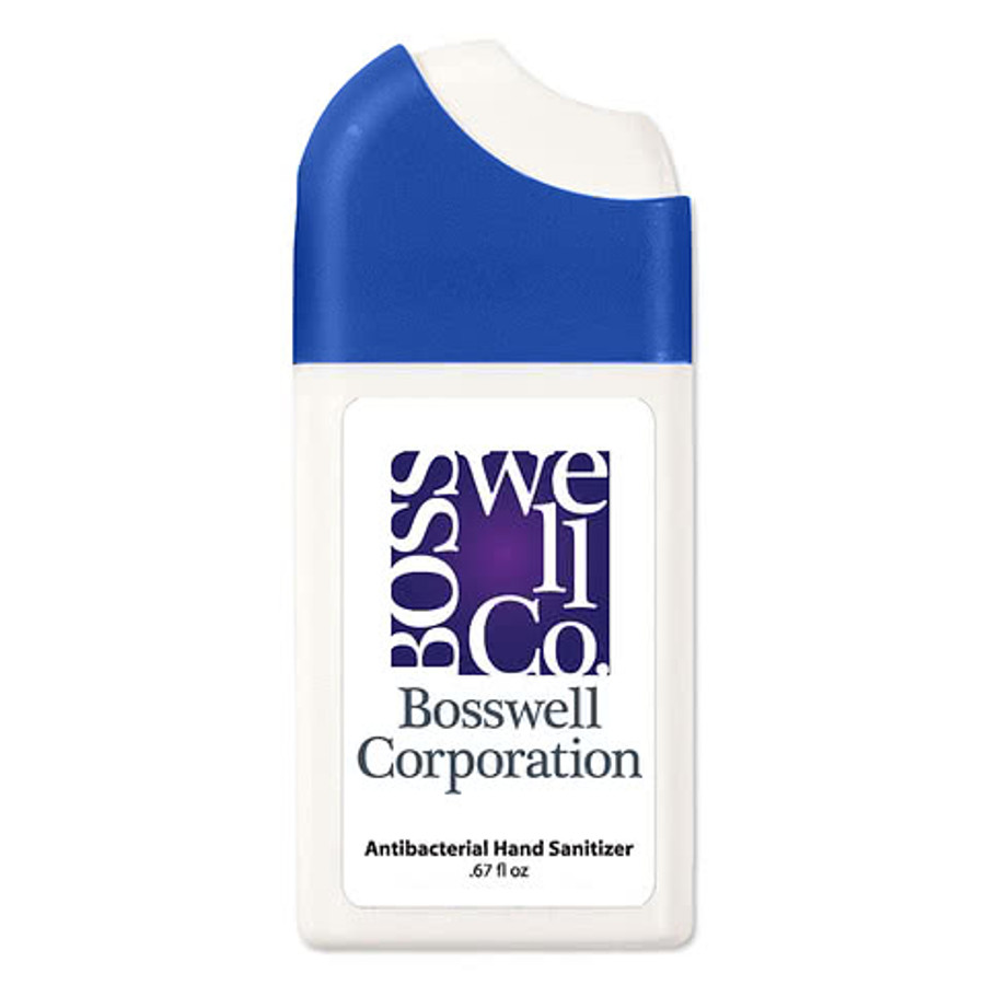 Full Color 0.67 oz. Misting Hand Sanitizer Spray in White with Blue