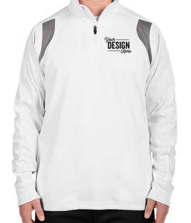 Team 365 Quarter Zip Performance Pullover - Color: White / Sport Graphite