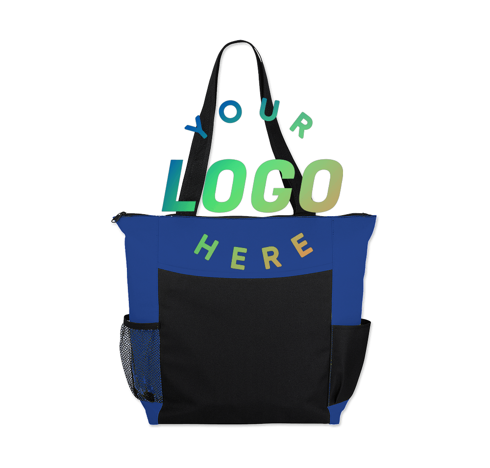 Custom Full Color Grandview Medium Zippered Convention Tote Bag