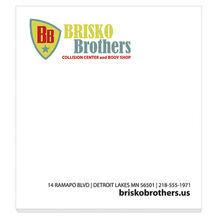 Full Color Souvenir Sticky Note - 2.75" x 3" - 50 sheets/pad (Case of 500) in White