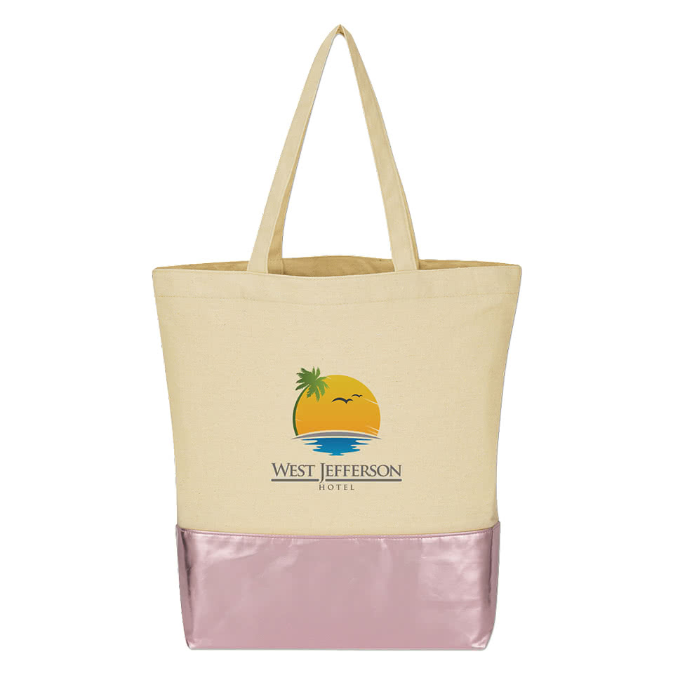 Cotton Canvas Metallic Accent Tote Bag