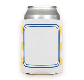 Full Color Stripe Foldable Can Cooler - Color: Yellow / White