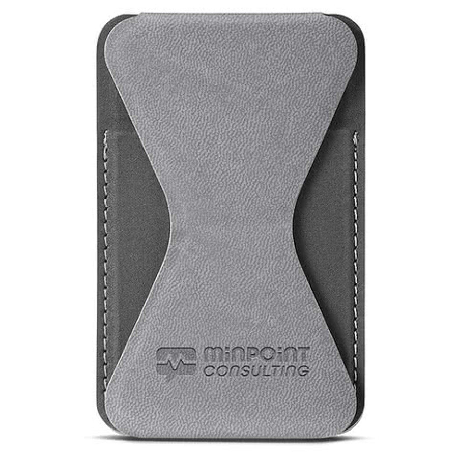 Debossed Leeman Tuscany Magnetic Phone Wallet & Stand in GRAY