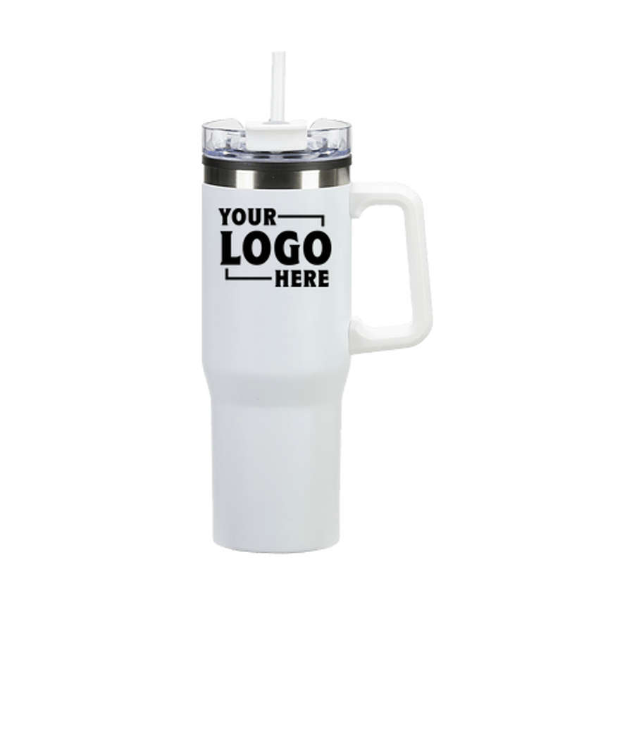 30 oz. Oceanic Insulated Tumbler with Straw in White