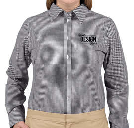 Devon & Jones Women's Gingham Dress Shirt - Color: Navy