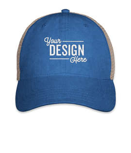 Otto Cap Comfy Fit Unstructured Trucker Hat - Color: Royal / Royal / Khaki