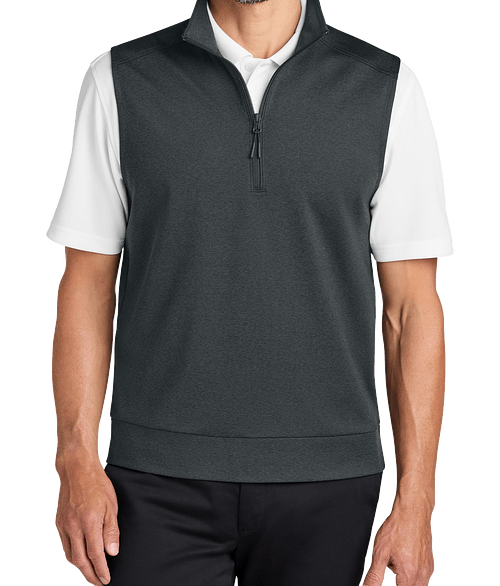 Port Authority C-FREE Recycled Performance Double Knit 1/4-Zip Vest - Embroidery in Grey Steel Heather