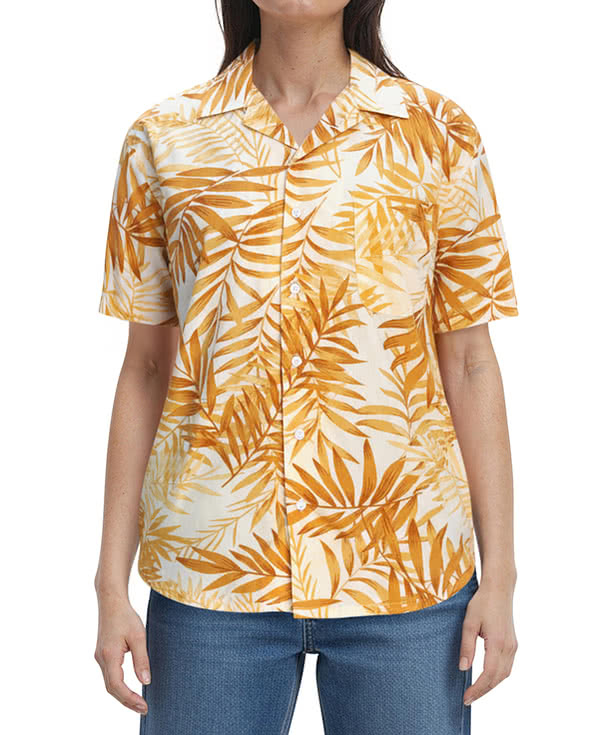 Blue Generation Tonal Print Short Sleeve Camp Shirt